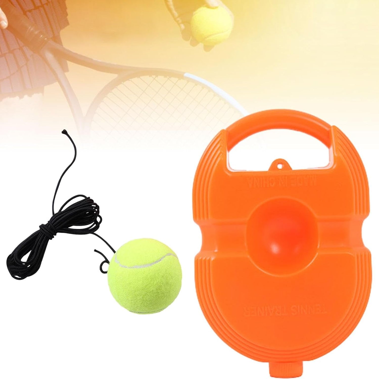 Tennis Trainer Rebound Ball with String, Convenient Tennis Training Gear, Tennis Practice Device Base for Kids Adults Tennis Trainer Rebound Ball with String, Convenient Tennis Training Gear, Tennis Practice Device Base for Kids Adults